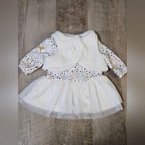 Carters NB Long Sleeve Dress With Vest